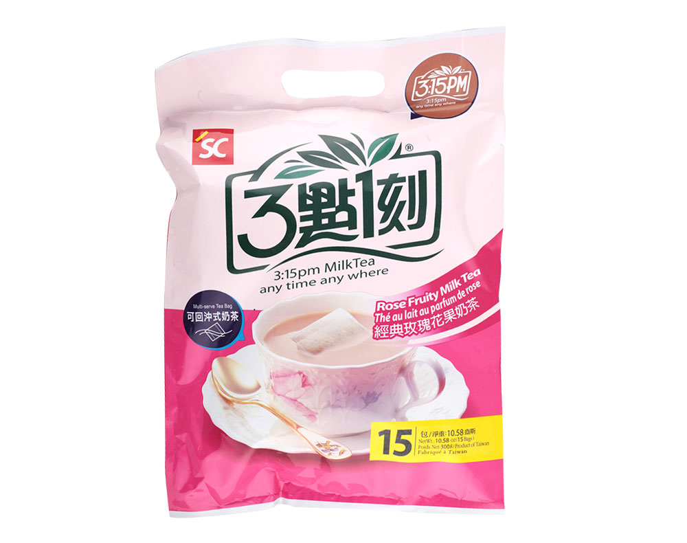 三點一刻 玫瑰奶茶包裝   Shih Chen Milk Tea-Rose Fruity (bag)