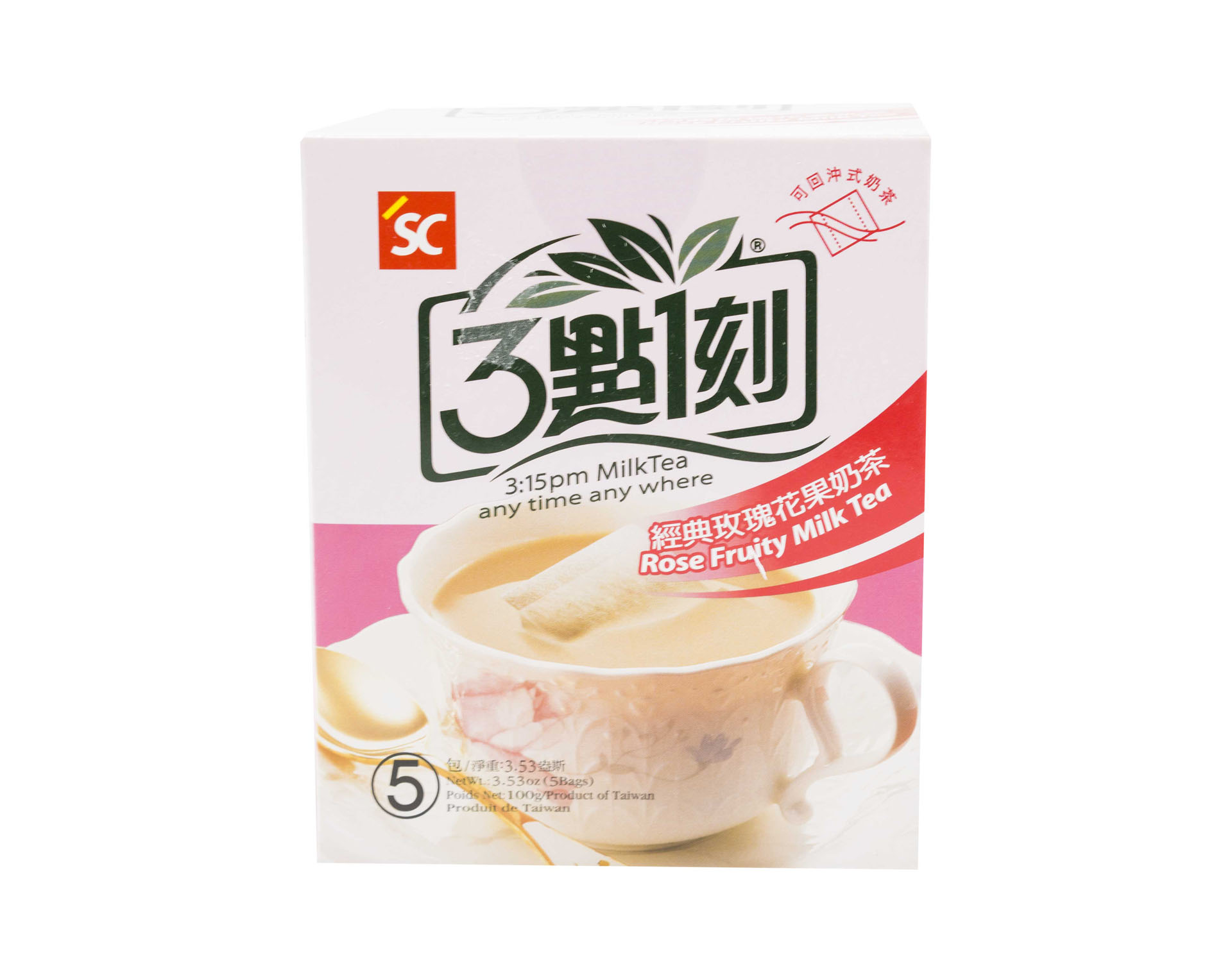 三點一刻玫瑰奶茶(盒裝）   Shih Chen Milk Tea-Rose Fruity (box)